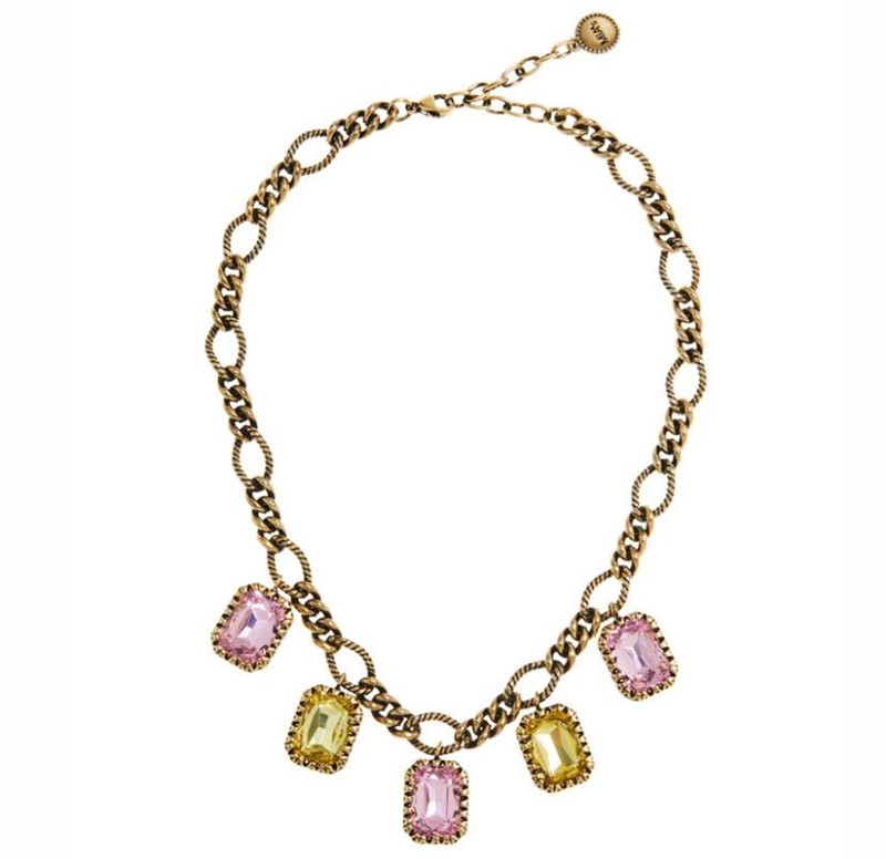 Collana yellow and pink stones