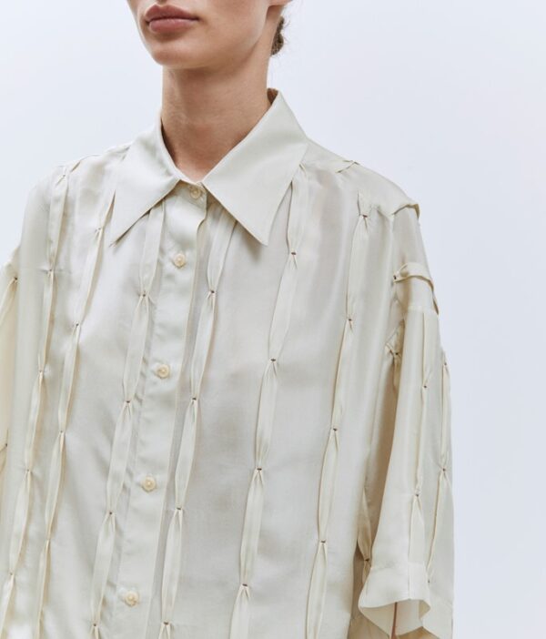 Camicia seta ricamata