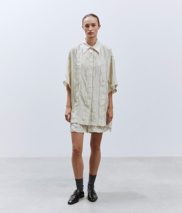 Camicia seta ricamata