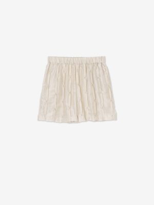 Short seta ricamata