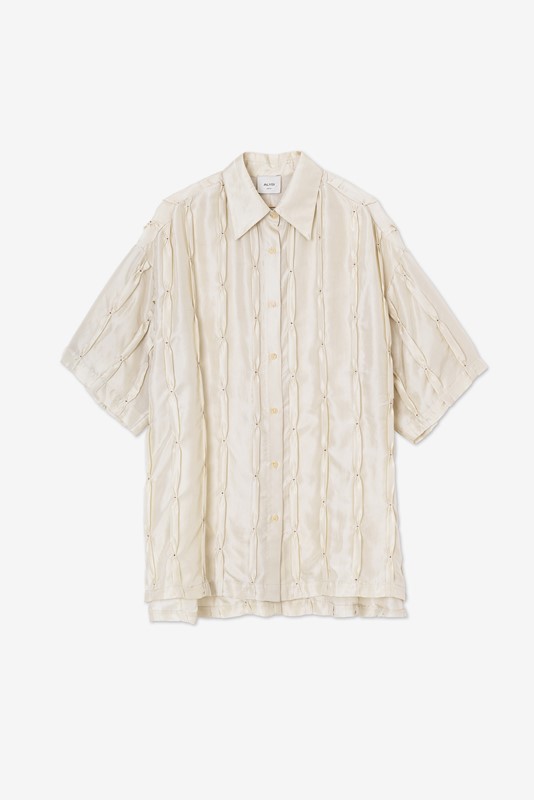 Camicia seta ricamata