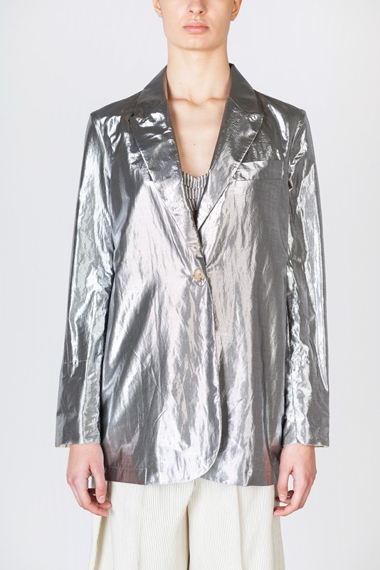 Blazer shiny silver