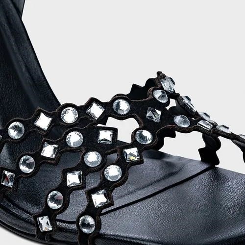 Sandalo cristalli black