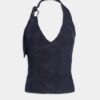 Top cupro blu