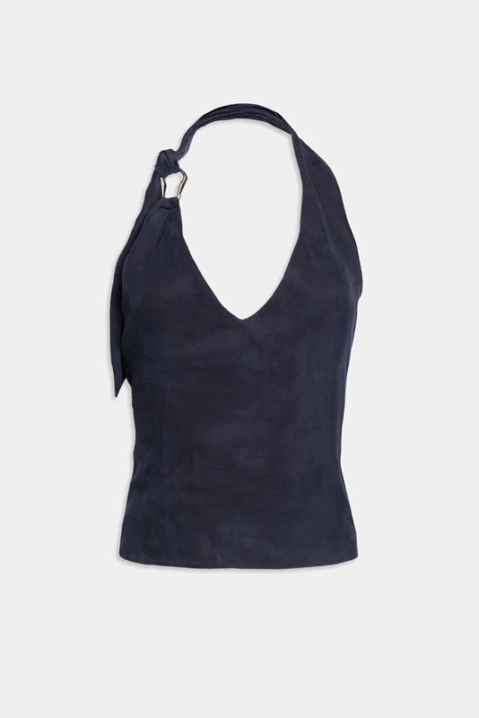 Top cupro blu