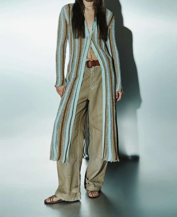 Cardigan righe intarsio