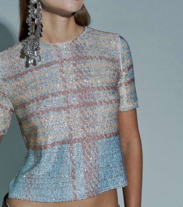 Top paillettes stampate