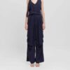 Top cupro blu