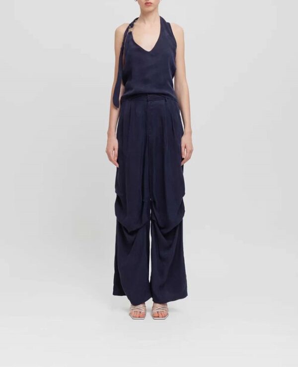 Top cupro blu
