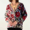 Cardigan fantasia a contrasto