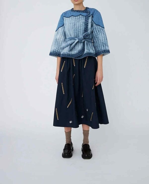 Giacca denim trapuntata