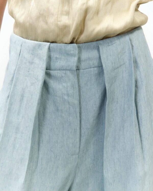 Pantalone pinces in lino