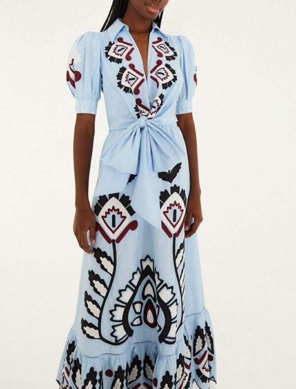 Abito lungo ricamato