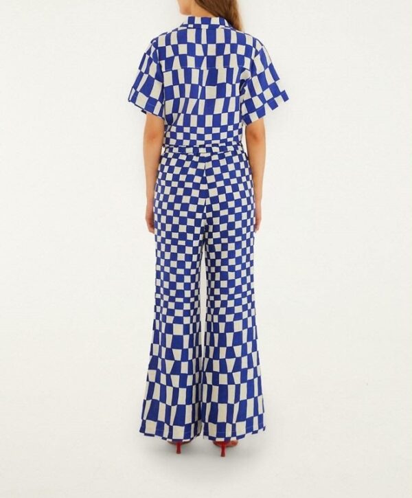 Pantalone check blu