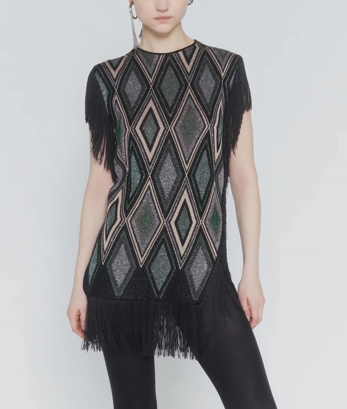 91281D41EB62C18D5E99C3C5047C86EC_ Top jacquard con frange